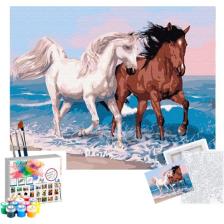 Tabdiko Sayılarla Boyama Seti 40 x 50 cm Tuval Şasesine Gerili Atlar