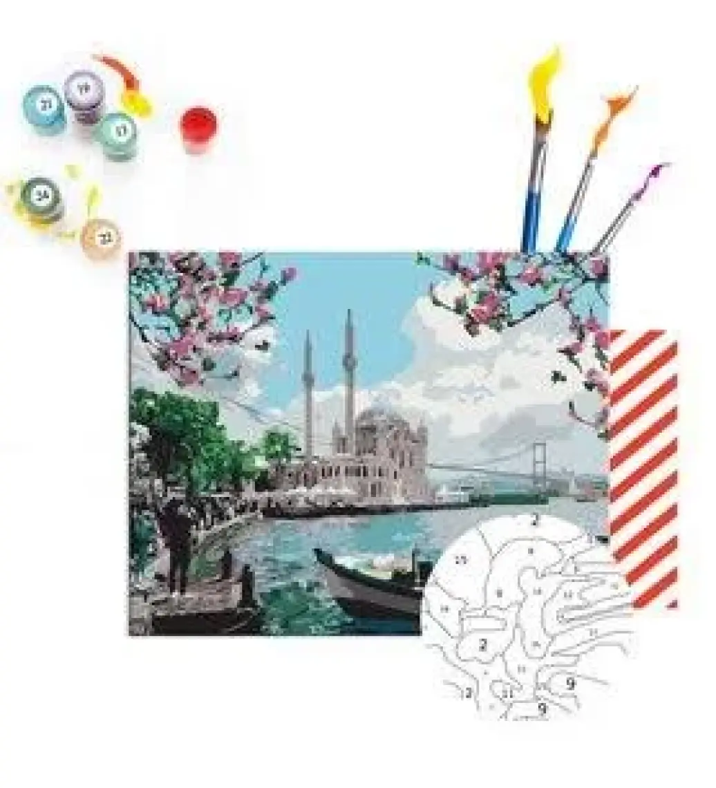 Tabdiko Sayılarla Boyama Seti 40 x 50 cm Tuval Şasesine Gerili Atatürk