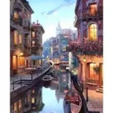 Womb Hobby Venedik Kanal Sayılarla Boyama Seti 40 x 50 cm (Tuvale Gerili)