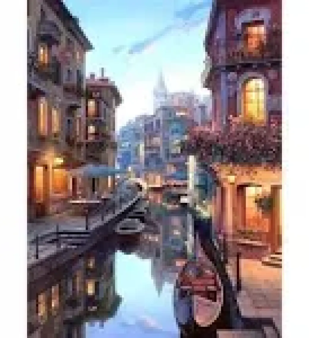 Womb Hobby Venedik Kanal Sayılarla Boyama Seti 40 x 50 cm (Tuvale Gerili)