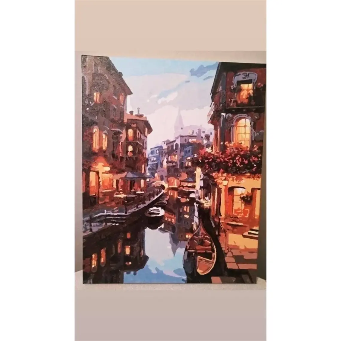 Womb Hobby Venedik Kanal Sayılarla Boyama Seti 40 x 50 cm (Tuvale Gerili)