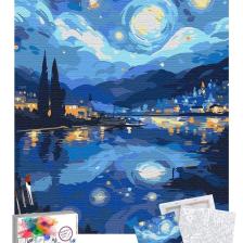 Tabdiko Sayılarla Boyama Seti 40 x 50 cm Tuval Şasesine Gerili Yıldızlı Geceler