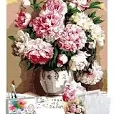 Tabdiko Sayılarla Boyama Seti 40 x 50 cm Tuval Şasesine Gerili Karanfiller