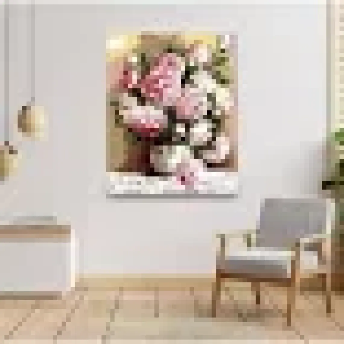 Tabdiko Sayılarla Boyama Seti 40 x 50 cm Tuval Şasesine Gerili Karanfiller
