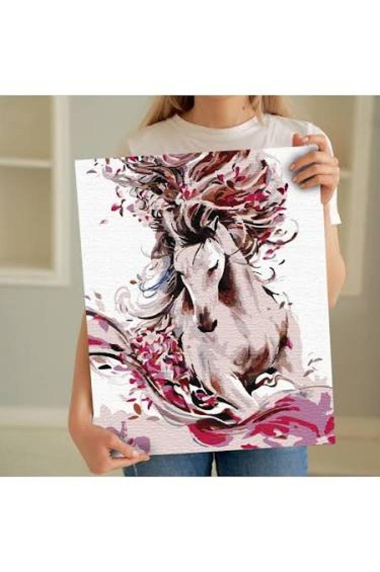 Tabdiko Sayılarla Boyama Seti 40 x 50 cm Tuval Şasesine Gerili Atın Özgürlüğü