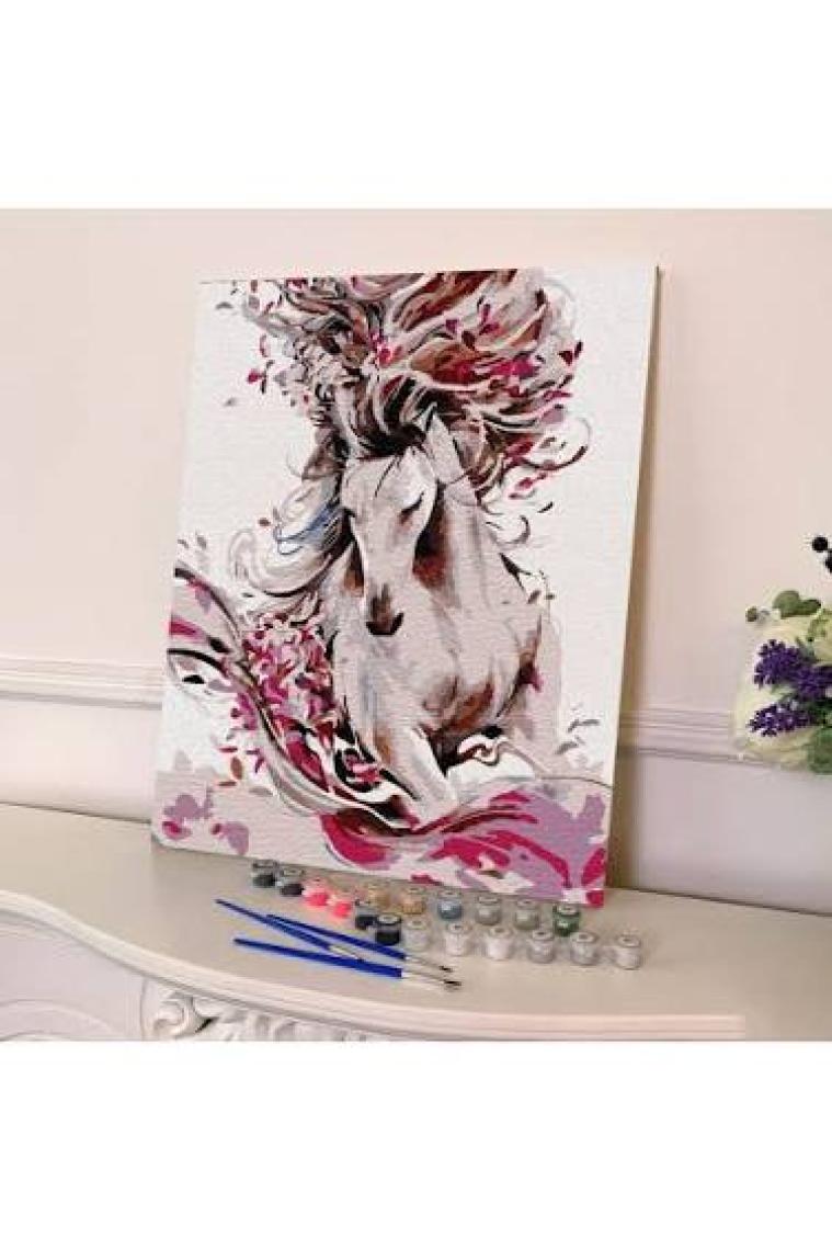 Tabdiko Sayılarla Boyama Seti 40 x 50 cm Tuval Şasesine Gerili Atın Özgürlüğü