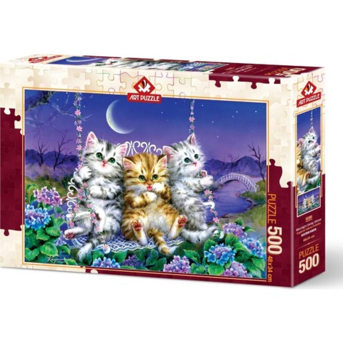 Art Puzzle Ayışığında Sallanan Kedicikler 500 Parça Puzzle
