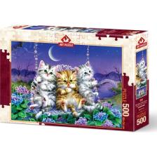 Art Puzzle Ayışığında Sallanan Kedicikler 500 Parça Puzzle