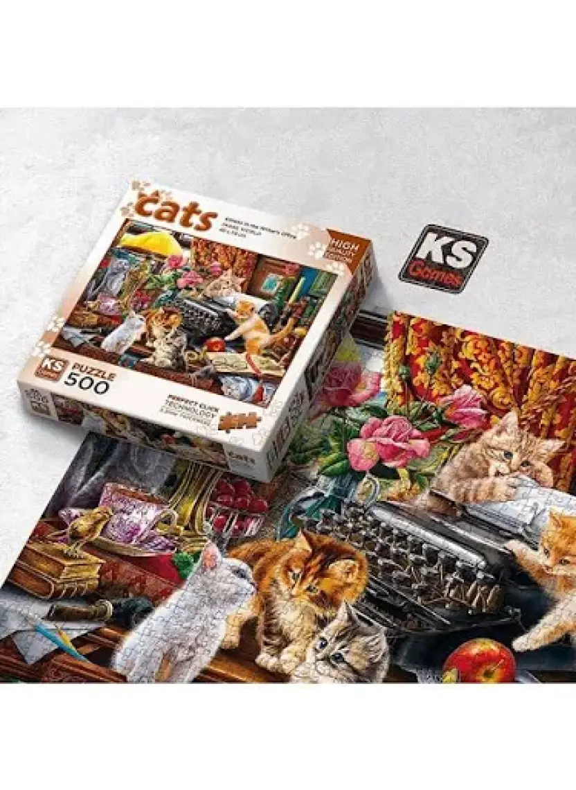 KS Games Kittens In The Writer#s Office 500 Parça Puzzle
