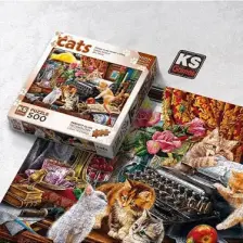 KS Games Kittens In The Writer#s Office 500 Parça Puzzle