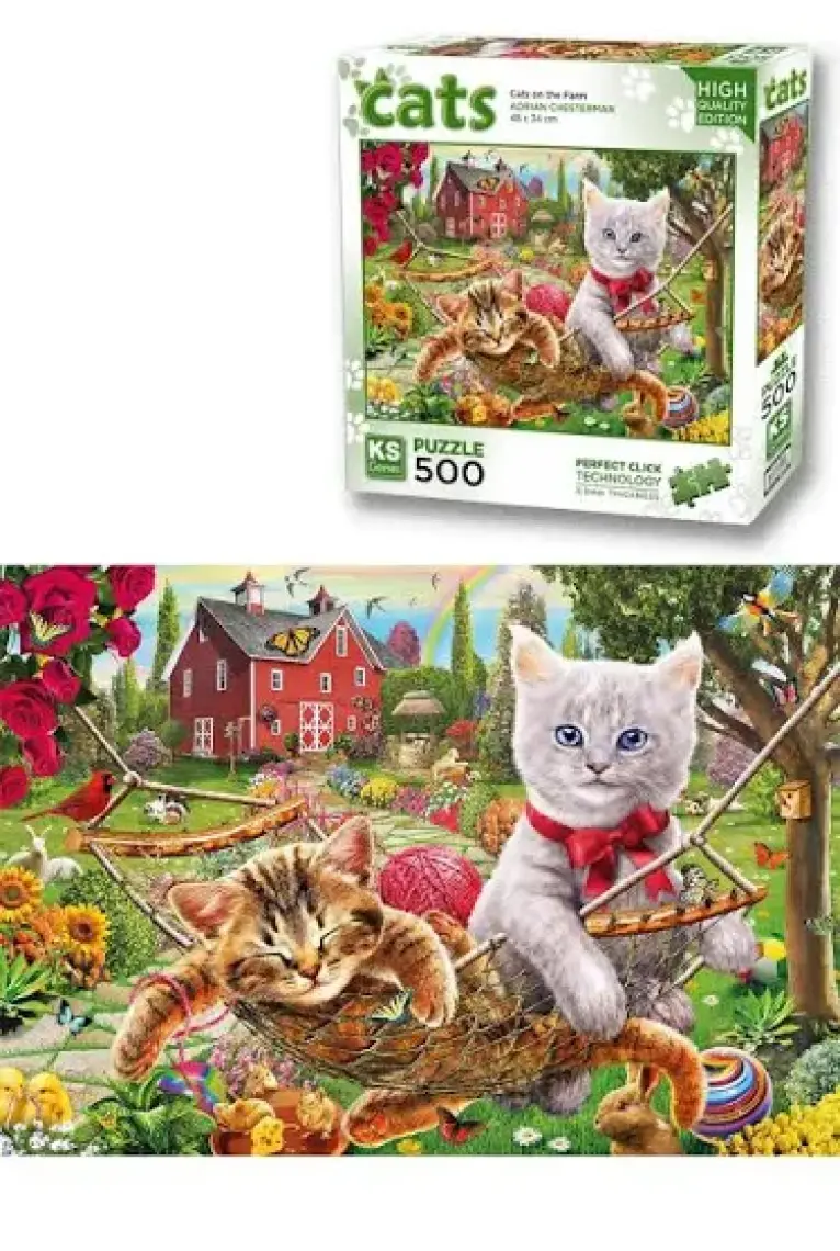 KS Games Cats On The Farm 500 Parça Puzzle
