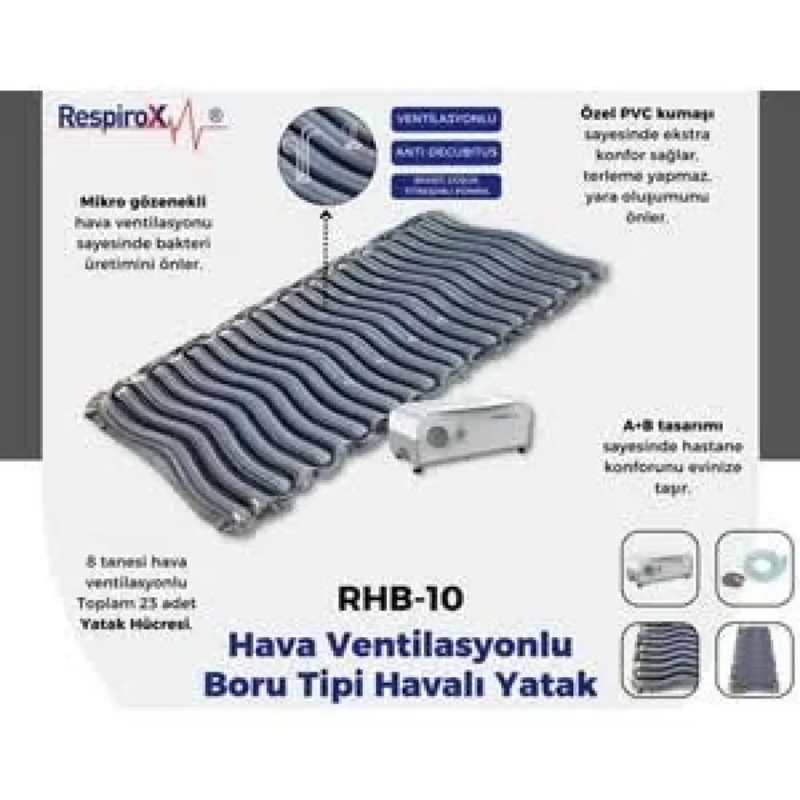Respirox Hava Ventilasyonlu Boru Tipi Havalı Yatak