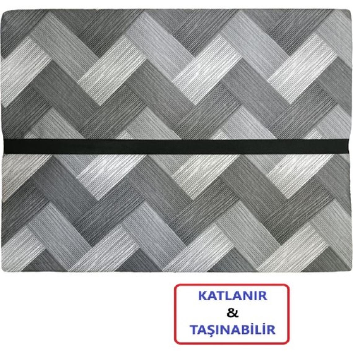 Katlanır Yer Yatağı ve Tek Kişilik Sünger Katlanır Minder Yatak 70X180 cm 6 cm Gri