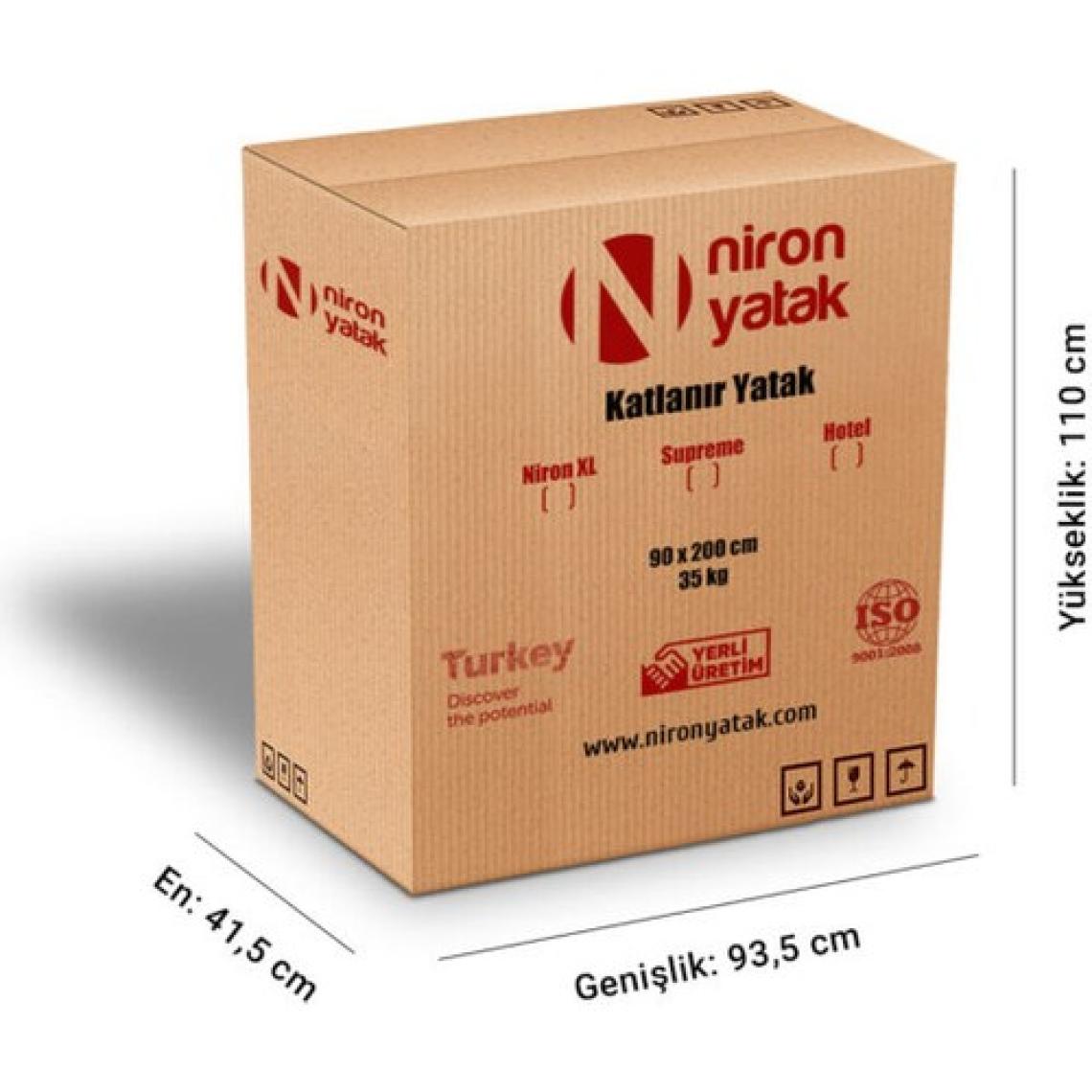 Niron XL Katlanır Yatak ve Karyola| 90x200 Portatif Sert Yatak ve Katlanabilir Somya Karyola