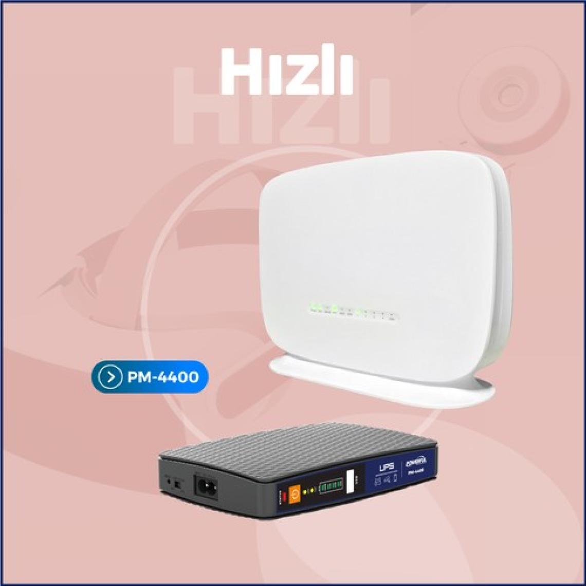 Powerful PM-4400 8000 mAH Lityum Pil Modem Ups Kesintisiz Güç Kaynağı ( 5-6 saat beslemeli )