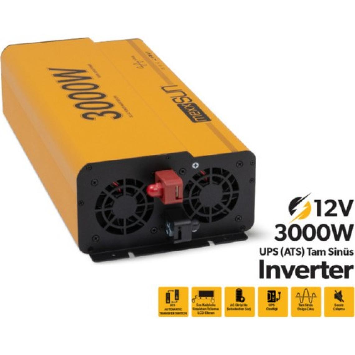 Mexxsun 12V VOLT-3000W Watt Ups Tam Sınüs Inverter ( Ekranlı )