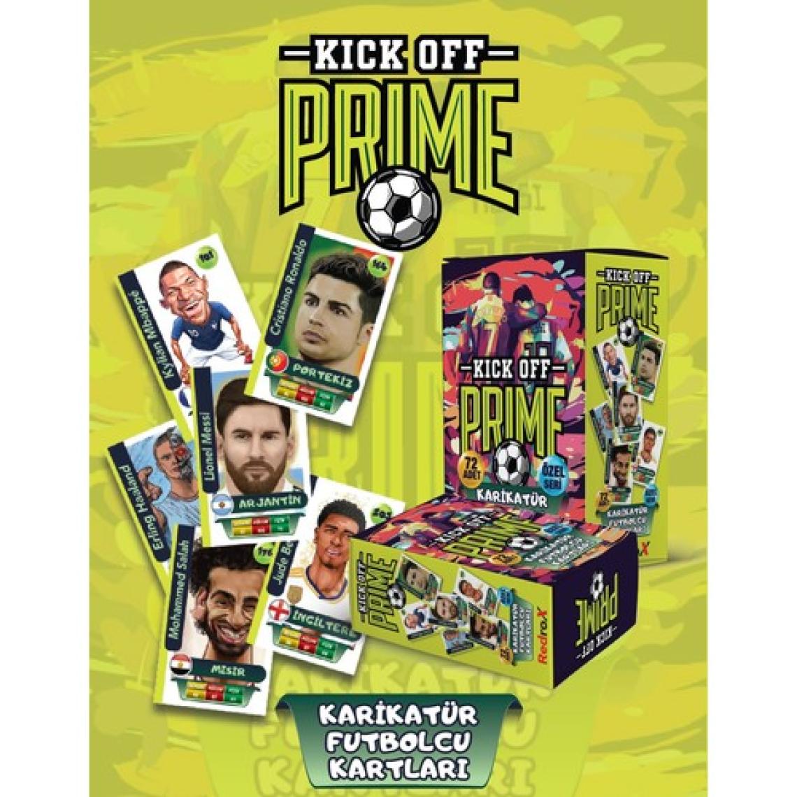 Kick Off Prime Karikatür Futbolcu Kartları 72 Adet Özel Kutu Özel Seri Koleksiyon Oyun Kartları