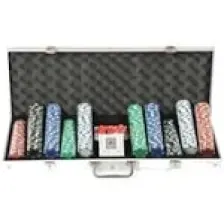 Checkmate Özel Çantalı Poker Oyunu Seti Fişi Kağıdı Iskambil Deste 500 Chip
