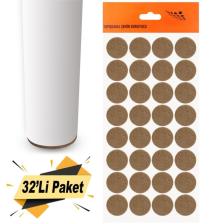 Yapışkanlı Mobilya Masa Sandalye Parke Zemin Ayak Koruyucu Kaydırmaz Keçesi 24 Mm (32'Lİ PAKET)
