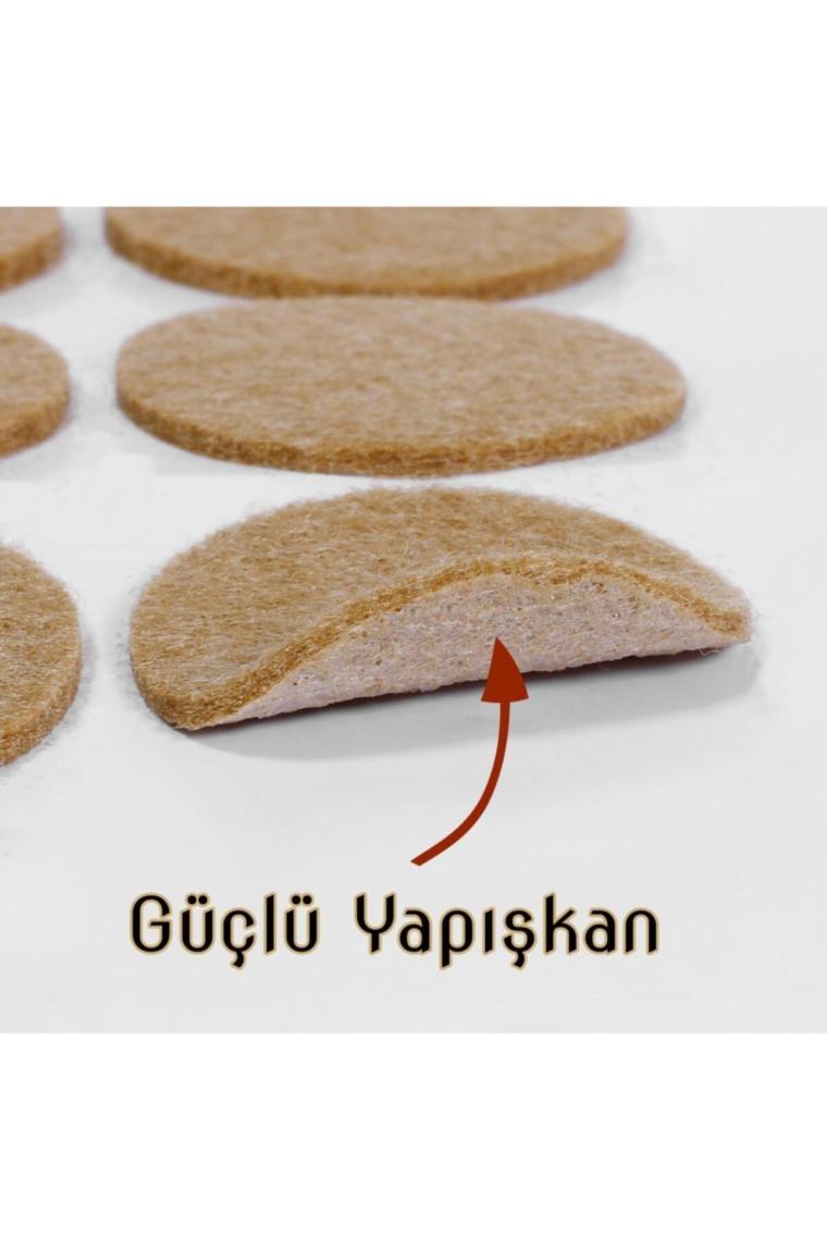 Yapışkanlı Mobilya Masa Sandalye Parke Zemin Ayak Koruyucu Kaydırmaz Keçesi 24 Mm (32'Lİ PAKET)