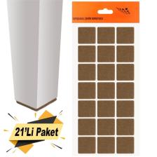 Yapışkanlı Mobilya Masa Sandalye Parke Zemin Ayak Koruyucu Kaydırmaz Keçesi 30x30 Mm (21'Lİ PAKET)