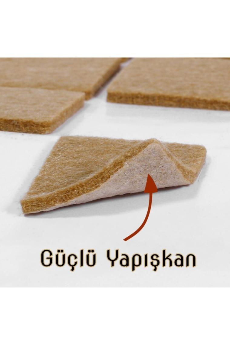 Yapışkanlı Mobilya Masa Sandalye Parke Zemin Ayak Koruyucu Kaydırmaz Keçesi 30x30 Mm (21'Lİ PAKET)