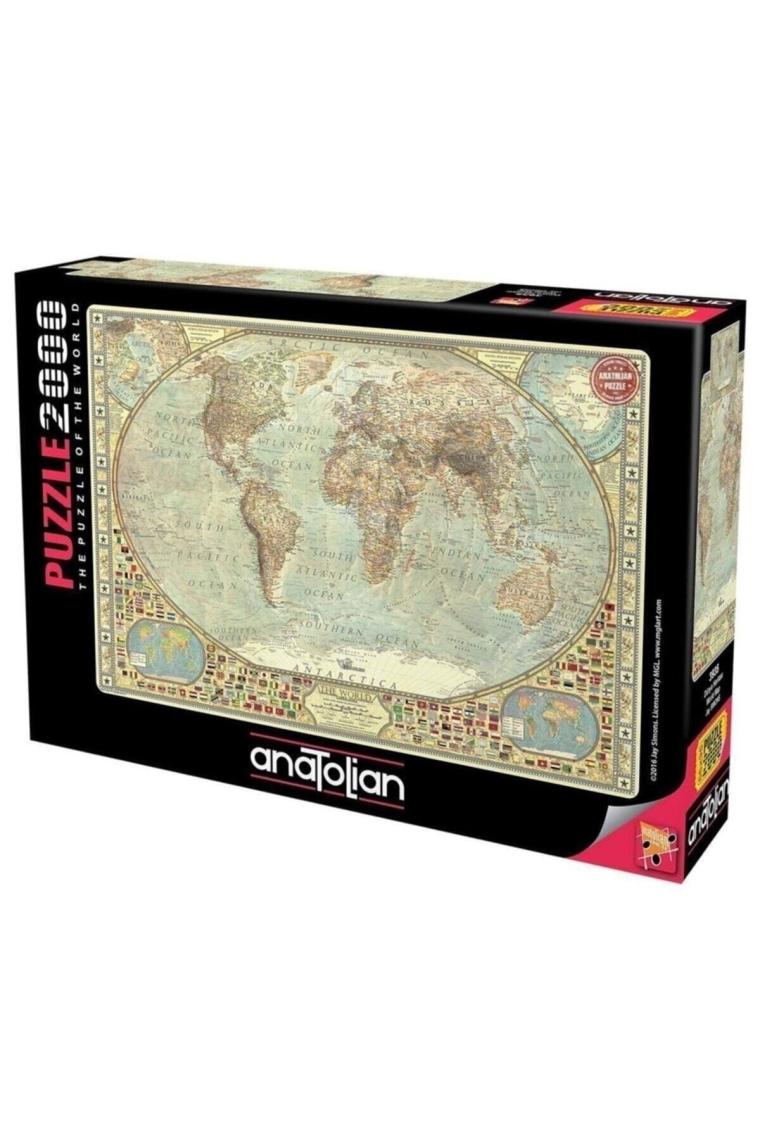 Dünya Haritası / 2000 Parçalık Puzzle, Kod:3935