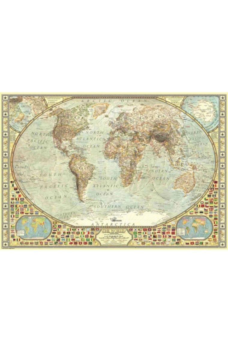 Dünya Haritası / 2000 Parçalık Puzzle, Kod:3935