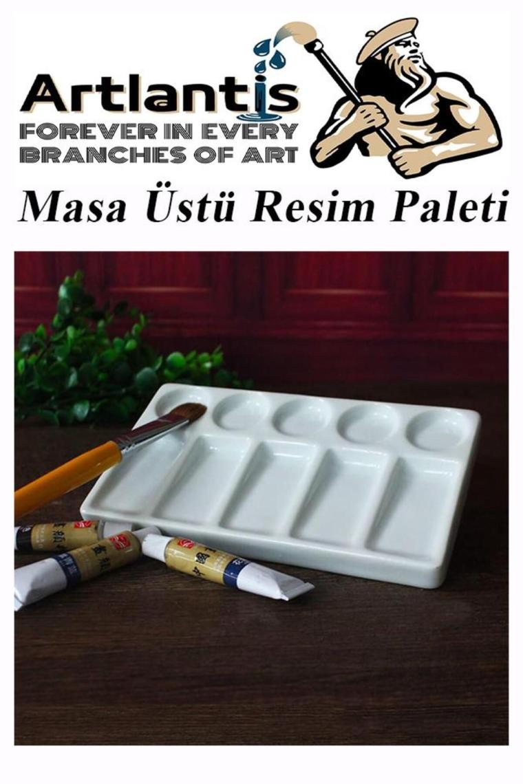 Artlantis Masa Üstü Resim Paleti 1 Adet 10 Hazneli Boya Paleti 11 x 19 cm