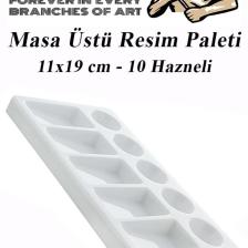 Artlantis Masa Üstü Resim Paleti 1 Adet 10 Hazneli Boya Paleti 11 x 19 cm