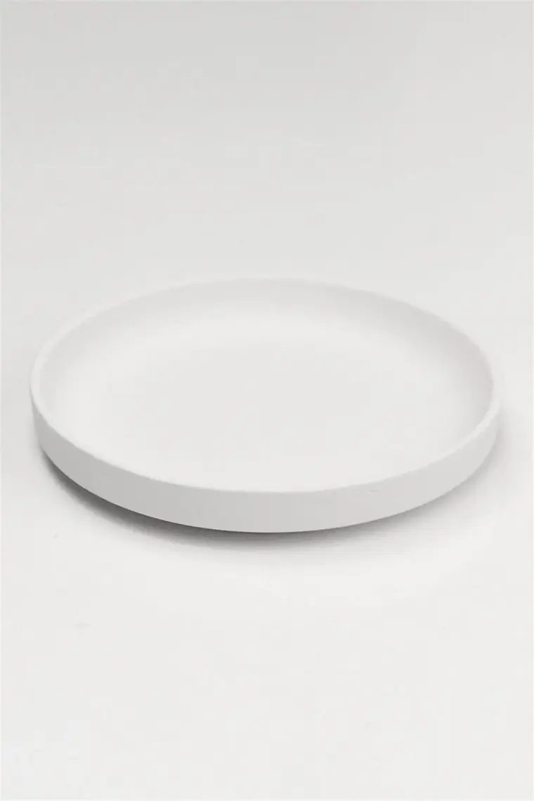 Refsan Dik Kenarlı (Step) Tabak 28 cm | Seramik Bisküvi (Ham Ürün)