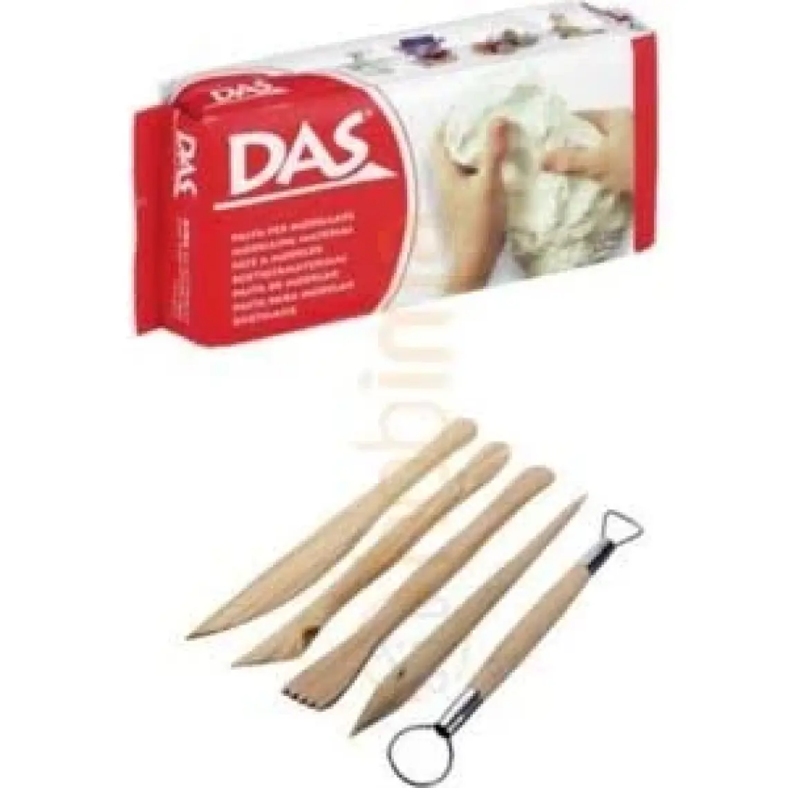 Das Beyaz Seramik Kili 500 gr Modelaj Kalemi Ebeşuar 5 Li Ahşap Set H.s Das Seramik -BEYAZ500GR-MOD
