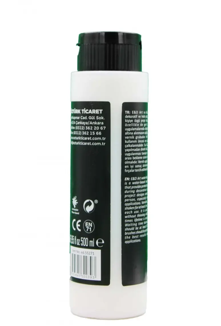 E&D Art Professional 500ml Su Bazlı Mat Vernik / ed.55271