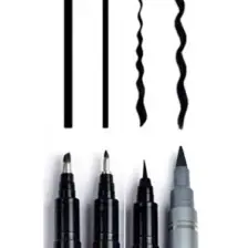 Vox Art 4'lü Kaligrafi Kalem Seti 2 Mm3 mm Ince Brush Kalın Burush