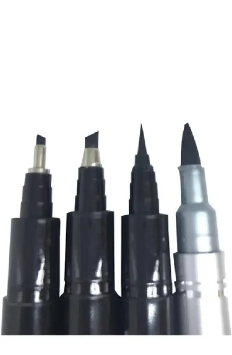 Vox Art 4'lü Kaligrafi Kalem Seti 2 Mm3 mm Ince Brush Kalın Burush