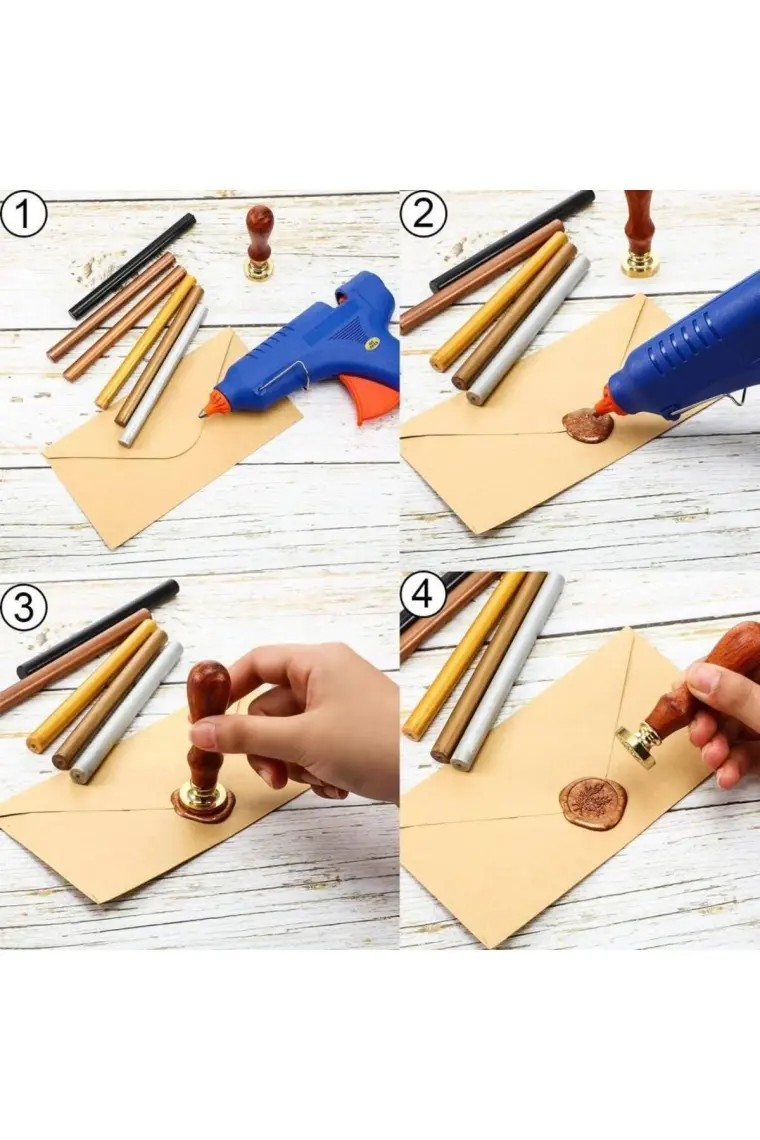 Profisher Mühür Mumu Çubuk Sıcak Tutkal 7mm x 20CM 6’lı Metalik Gold