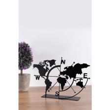 Muyika Metal Masa Üstü Biblo Dünya Haritası 18x26cm Bbl-m
