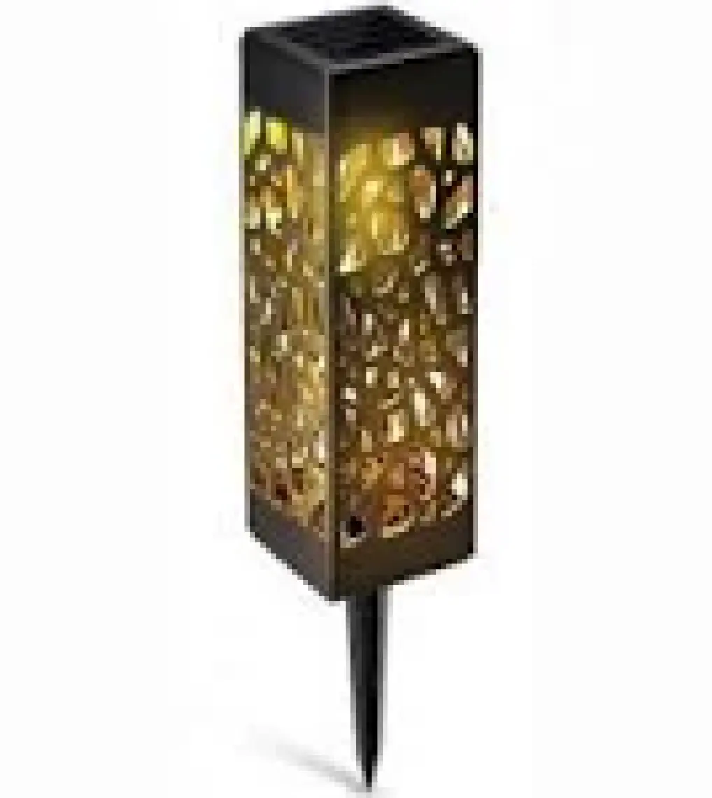 Petrix 23242 Bölmeli Otantik Desenli Dekoratif Solar Bahçe Aydınlatması - Siyah
