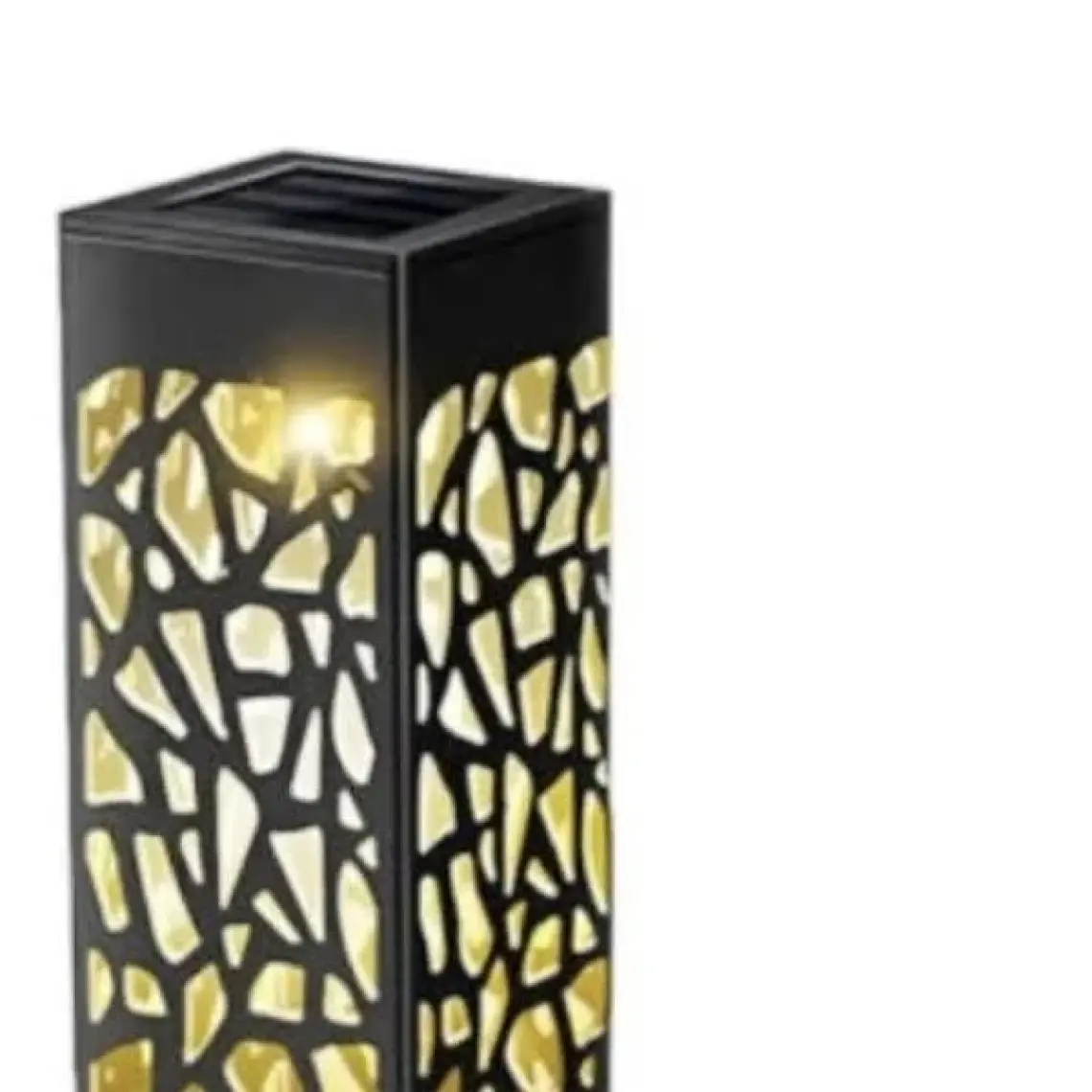 Petrix 23242 Bölmeli Otantik Desenli Dekoratif Solar Bahçe Aydınlatması - Siyah