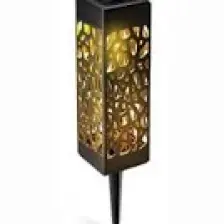Petrix 23242 Bölmeli Otantik Desenli Dekoratif Solar Bahçe Aydınlatması - Siyah