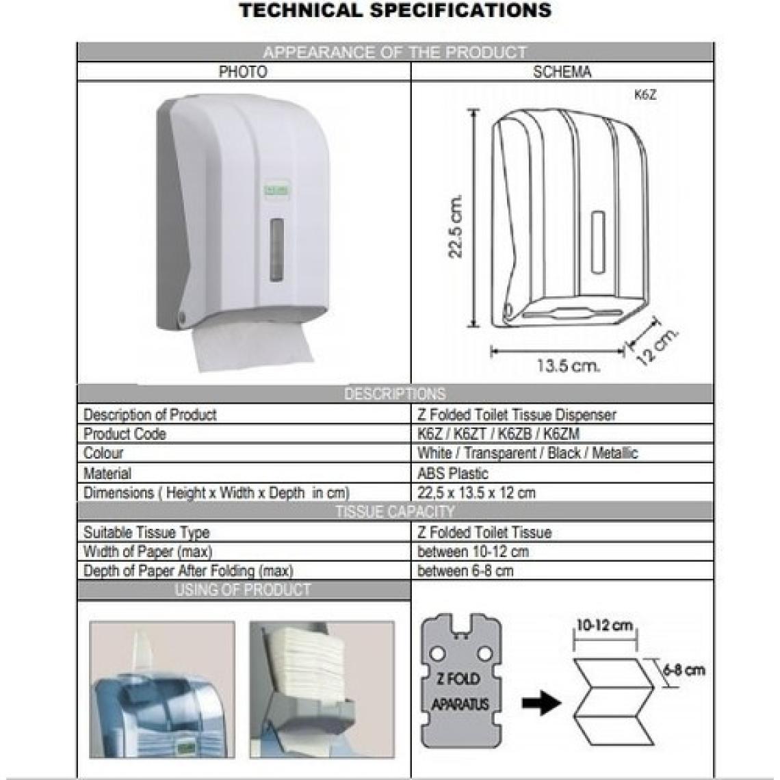 Vialli K6B Z Katlı (Dikkat:Wc Tuvalet Kağıdı İçindir) Dispenseri Mini Boy Siyah