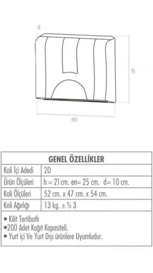 Standart Z Katlı Kağıt Havlu Dispenseri Şeffaf Füme