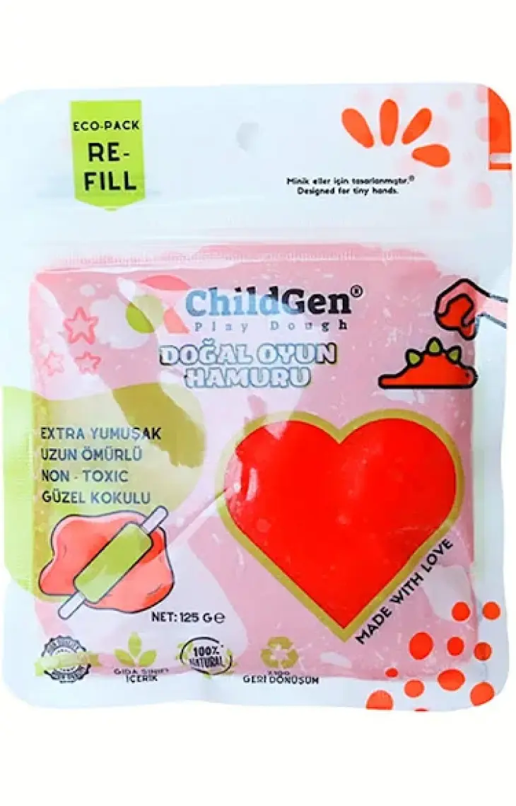 Doğal Oyun Hamuru - 9’lu 9x125 Gram Vakumlu Kartuş Paket - (ecopack-refill)