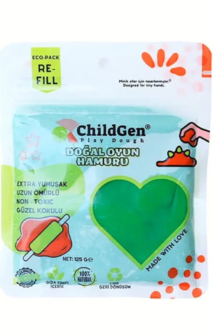 Doğal Oyun Hamuru - 9’lu 9x125 Gram Vakumlu Kartuş Paket - (ecopack-refill)