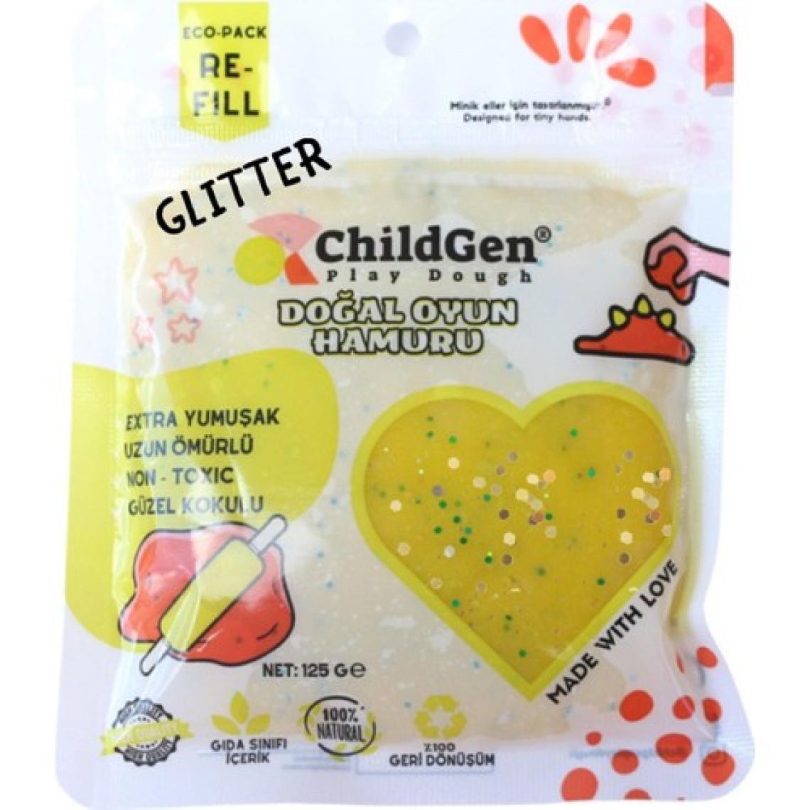 ChildGen Doğal Oyun Hamuru Mini Merdane 4'lü Set 4 x 125 gr Vakumlu Kartuş Paket - Ecopack-Refill