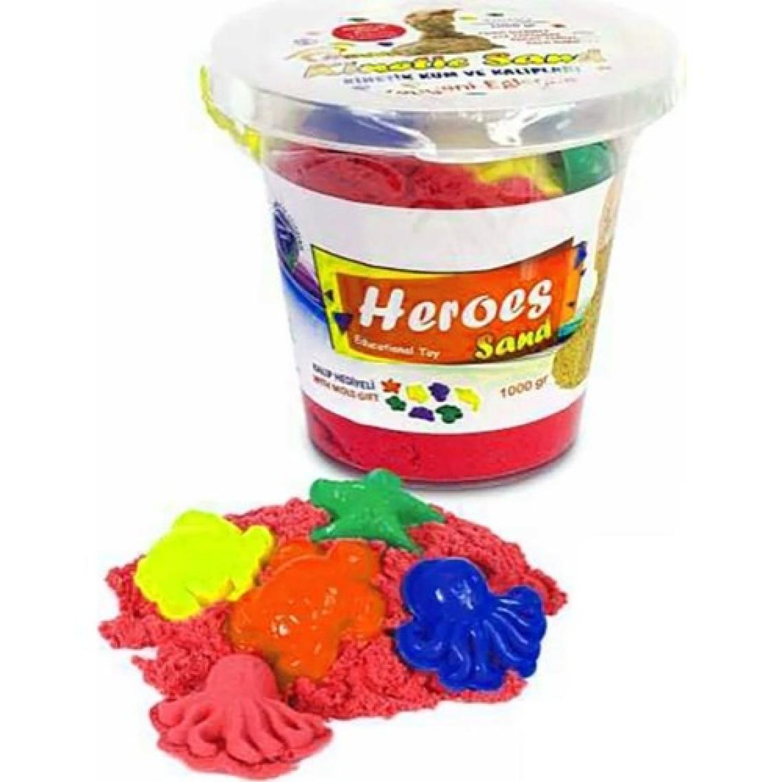 Heroes Kinetik Kum Kovalı Set Naturel Renk 1 kg + 6 Parça Oyun Kalıbı
