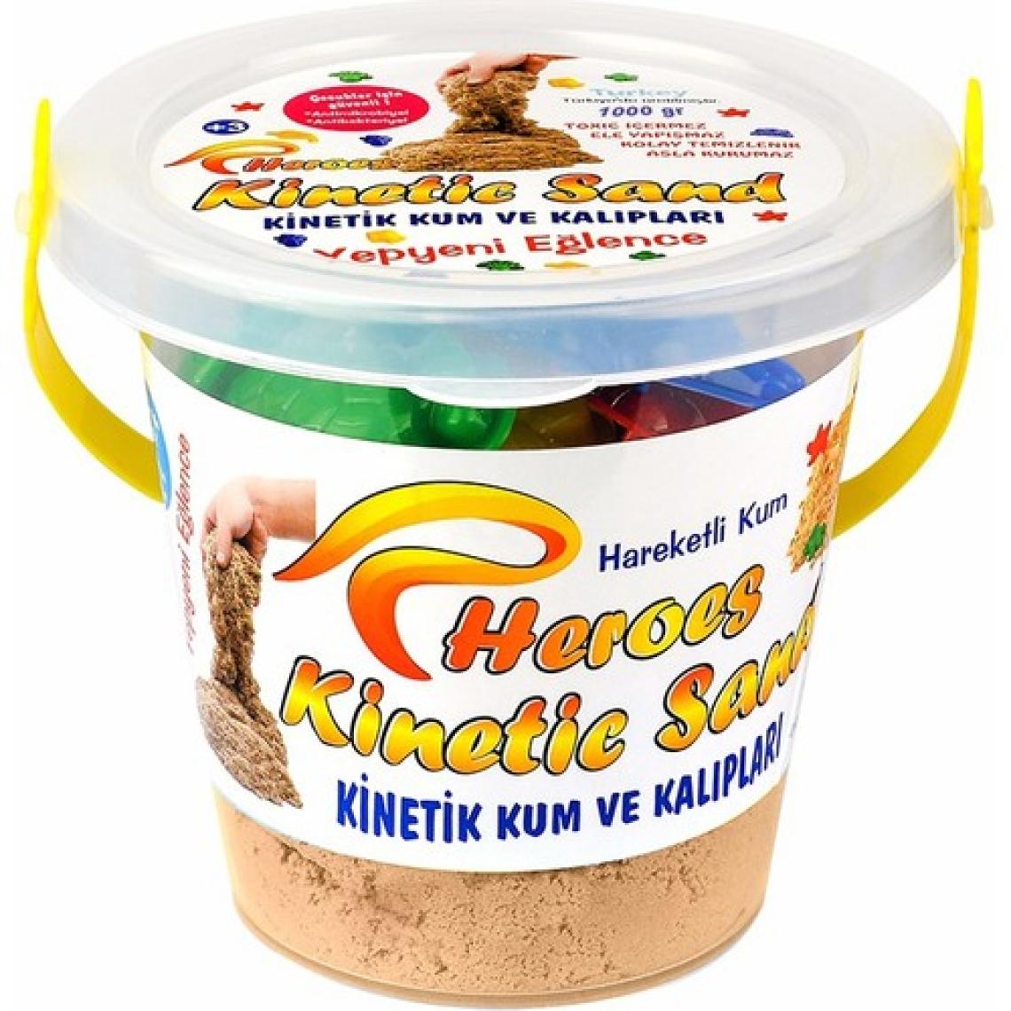 Heroes Kinetik Kum Kovalı Set Naturel Renk 1 kg + 6 Parça Oyun Kalıbı