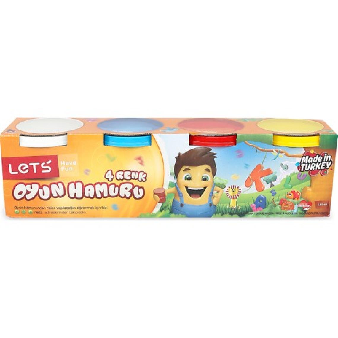 Lets Oyun Hamuru 4 Renk Normal Renkler L8340