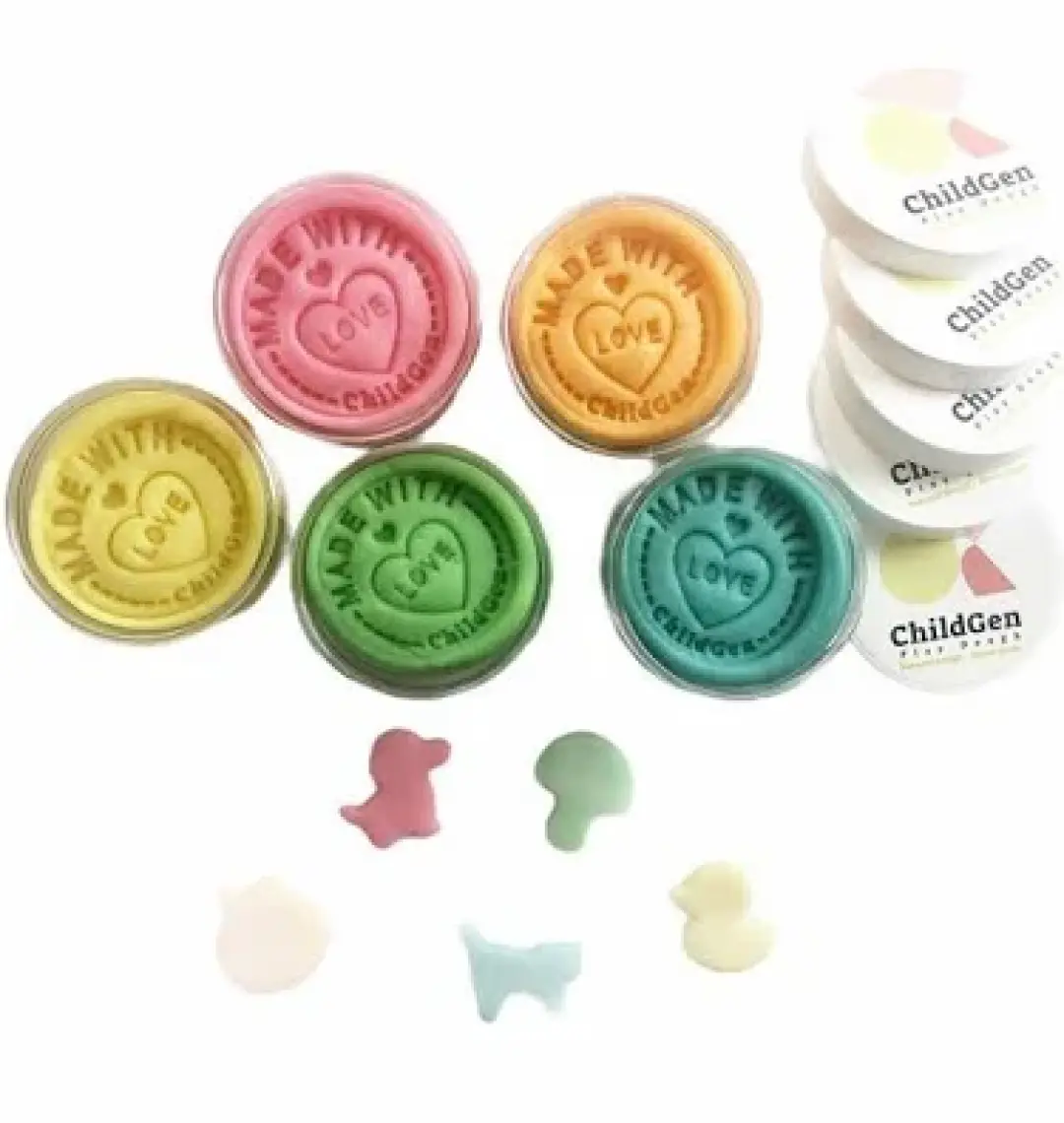 ChildGen Doğal Oyun Hamuru 5'li Pastel Set 5x125gr-Premium Kavanoz