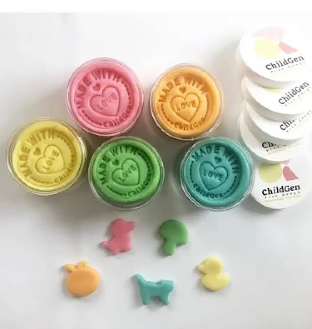 ChildGen Doğal Oyun Hamuru 5'li Pastel Set 5x125gr-Premium Kavanoz